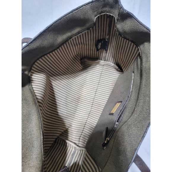 Authentic Fendi Tobacco Zucca Coated Canvas Spalmati Roll Shopper Tote B… - Picture 12 of 13